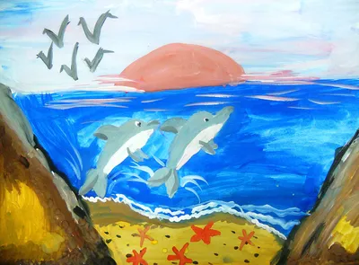 Море в одном из его нарядов рисунок 🖌 Рисунки карандашом поэтапно