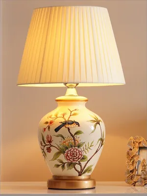Настольная лампа из дерева с абажуром купить isvet