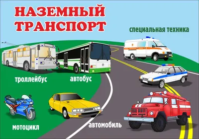 Обучающий стенд НАЗЕМНЫЙ ТРАНСПОРТ, 0,3*0,21м
