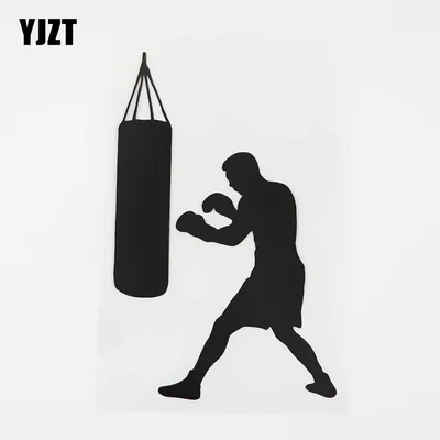 YJZT, 9, 6 см х 15,2 см, боксерские спортивные Переводные картинки,  виниловые автомобильные наклейки с боксерским мешком, черные/Серебристые  8A-0925 | AliExpress