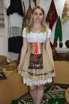 Немецкий национальный костюм Иллюстрация вектора - иллюстрации  насчитывающей ведущего, платье: 33410971