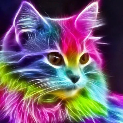 Фантастика неоновые животные кот» — создано в Шедевруме