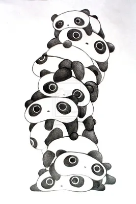 Картинка модная панда ❤ для срисовки