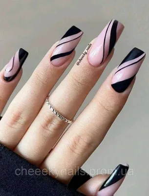 Накладні нігті Kitty Nail, френч зі стразами, форма балерина, довгі, 24шт -  купити за найкращою ціною в Україні ➤ KittyShop.com.ua