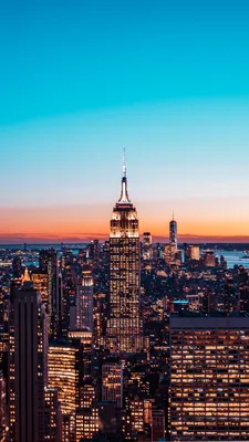 Обои на телефон город, здания, вид сверху, архитектура, сумерки, нью-йорк -  скачать бесплатно в высоком качестве из категории \"Города\"