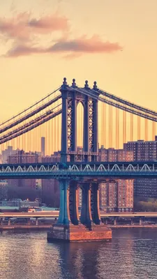 Обои Bay Bridge New York на телефон 1080x1920