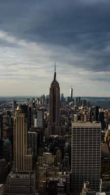 Обои на телефон ночной город огни, города, небоскребы, вид сверху, нью-йорк,  сша - скачать бесплатно в высоком качестве из категории \"Города\"