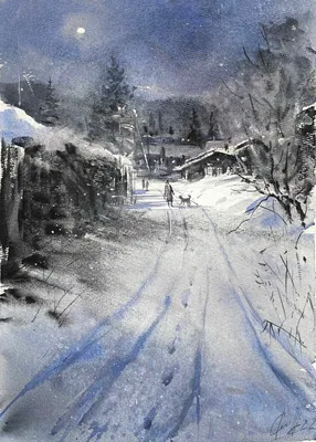 зима; снег; эстетика; ночь | Пейзажи, Зимние картинки, Зима