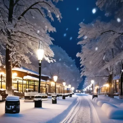 красивые картинки :: пейзаж :: ночь :: зима :: art (арт) / картинки, гифки,  прикольные комиксы, интересные статьи по теме.