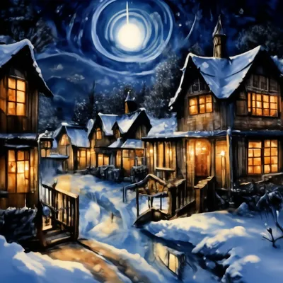 Ночь перед Рождеством, рисунок …» — создано в Шедевруме