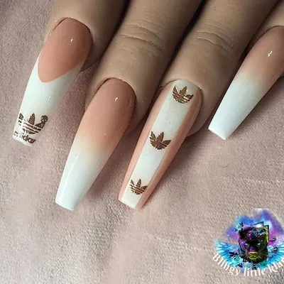 Adidas nails! Follow us on Ig: LacquerGallery | Simple nail designs,  Acrylic nail designs, Adidas nails