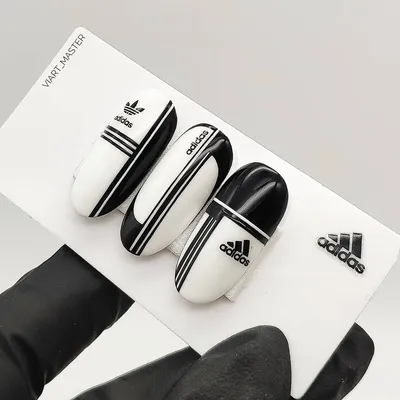 6 Sheets Multicolor Adidas Nail Stickers