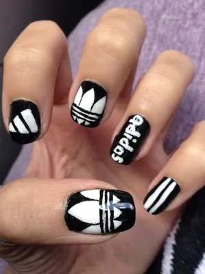 ☆ ADIDAS NAILS (Freehand) ☆, a video post from the blog Janelle Estep -  YouTube on Bloglovin' | Adidas nails, Nike nails, Sports nails