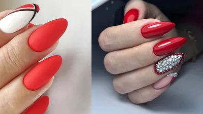 Красный маникюр на длинные ногти идеи маникюра в фото - YouTube