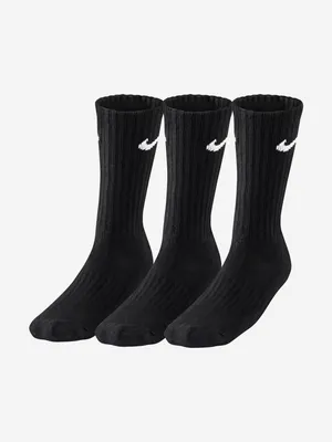 Носки Nike Value Cotton Crew, 3 пары чёрный/белый цвет — купить за 1749  руб. со скидкой 30 %, отзывы в интернет-магазине Спортмастер
