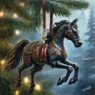 две лошади в конюшне держат венки, новогодняя картинка с лошадьми, лошадь,  животное фон картинки и Фото для бесплатной загрузки