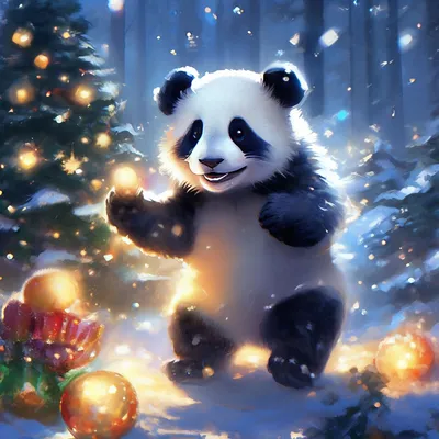 Новогодняя панда картинки