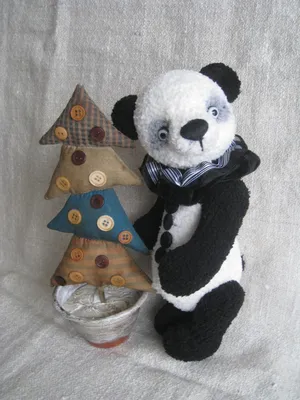 Картинка панда в новогодней шапке ❤ для срисовки