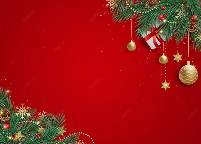 Листья новогодние шары звезды подарочная коробка украшения красный  новогодний фон, рождество, снежинка, золотой фон картинки и Фото для  бесплатной загрузки