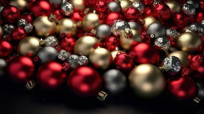 Золотые новогодние шары на черном фоне. Счастливого Рождества приветствие |  Biglietto natalizio, Banner natalizio, Auguri natale