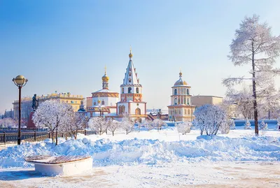 Зимний пейзаж в городе Сортавала. Республика Карелия.