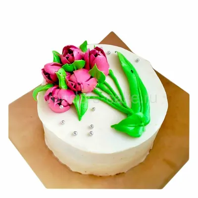 Ванильный торт на 8 марта - заказать по цене 1500 руб. за 1кг с доставкой в  Твери