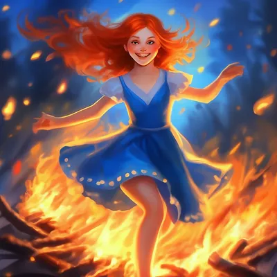 Огневушка-Поскакушка, волшебная девочка…» — создано в Шедевруме