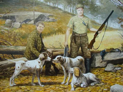 Охотник с собакой на лесе стоковое изображение. изображение насчитывающей  оборудование - 59880085