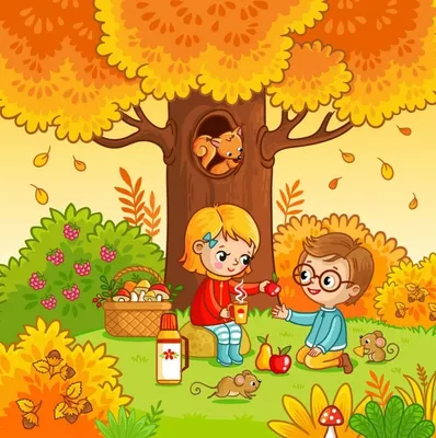 Осень в лесу картинки для детей - 70 фото