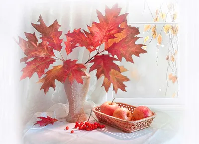 Стеклянные часы с фотопечатью Осенние листья купить в компании Cozy House