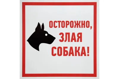 Табличка предупреждающая Осторожно! Злая собака купить в Москве, цены |  Артикул не указан – «ГАСЗНАК»