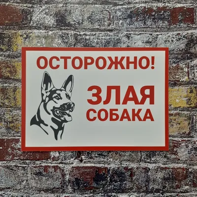 Табличка \"Осторожно! Злая собака!\" - LaserEngraver.ru