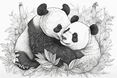 Панда рисунок милый - 72 фото