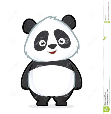 милая панда мультфильм рисунок белый фон Иллюстрация штока - иллюстрации  насчитывающей джунгли, панда: 220313484