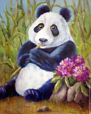 акварель панда милые цветы панды, png | PNGWing