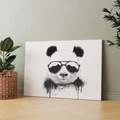 Наклейка панда в очках