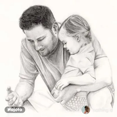 Зарисовка отец и дочь - 58 фото