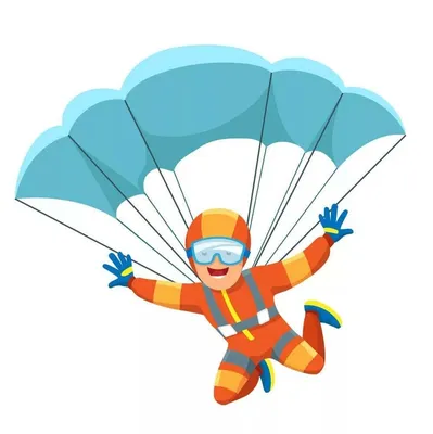 Человек с парашютом рисунок - 69 фото