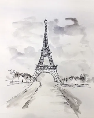 Париж рисунок легкий - 48 фото