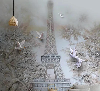 Фреска «Вид на весенний Париж» заказать по индивидуальным размерам