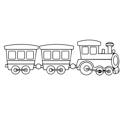 Раскраска паровозик с вагончиками | KidsClever.ru