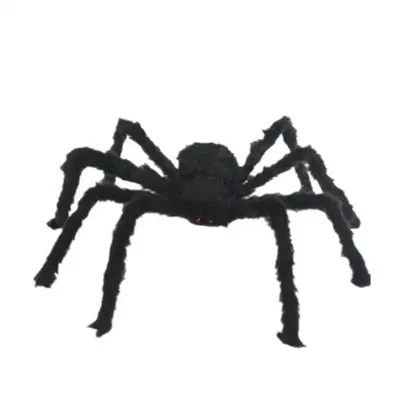 Черный большой плюшевый паук ужас гигантский плюшевый Паук Детская игрушка  реалистичные страшные пушистые пауки для вечерние Хэллоуин 30-120 см |  AliExpress