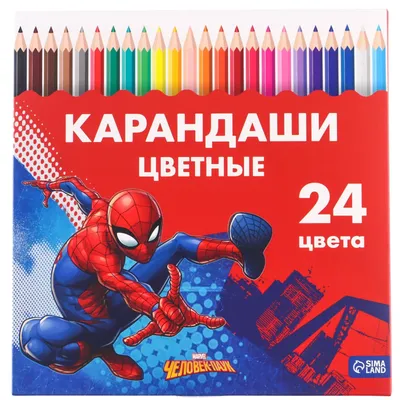 Карандаши двухсторонние 24 цвета заточенные трехгранные европодвес Человек- паук - купить в ПРОподарки, цена на Мегамаркет
