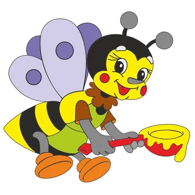 мед пчела мультфильм дети изолированный клип арт связка Иллюстрация вектора  - иллюстрации насчитывающей деталь, цветок: 216470793