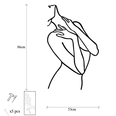 Настенный декор Wallity Woman Lines, 53 см x 86 см, 1 шт. - 1a.lv