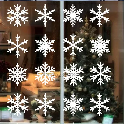 12 различных стилей простой Переводные картинки в форме снежинки искусство  Рождественский Декор окна наклейки на стену DIY снежинки Стекло настенные  украшения LC873 | AliExpress
