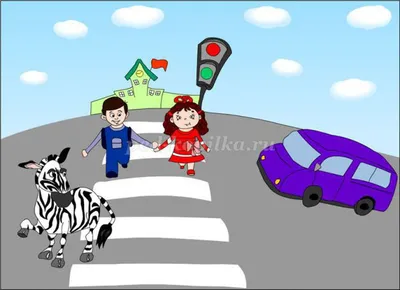 Рисунок Безопасность движения на пешеходном переходе №64821 - «Правила  дорожного движения глазами детей»