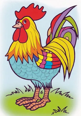 Раскраски Раскраска Рисунок петуха домашние животные, Download print  coloring page.