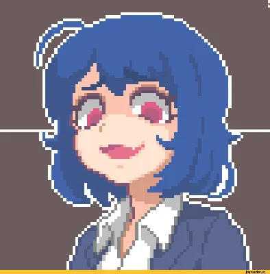 Pixel art of a rain drop anime girl on Craiyon