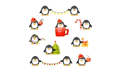 пингвины Clipart предпосылки милые изолированные белые Иллюстрация штока -  иллюстрации насчитывающей южно, холодно: 22281867
